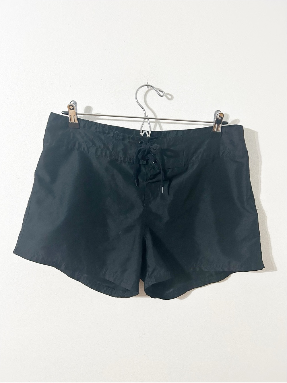 Island Escape Black Lace-Up Swim Board Shorts Size 8 Style R760099